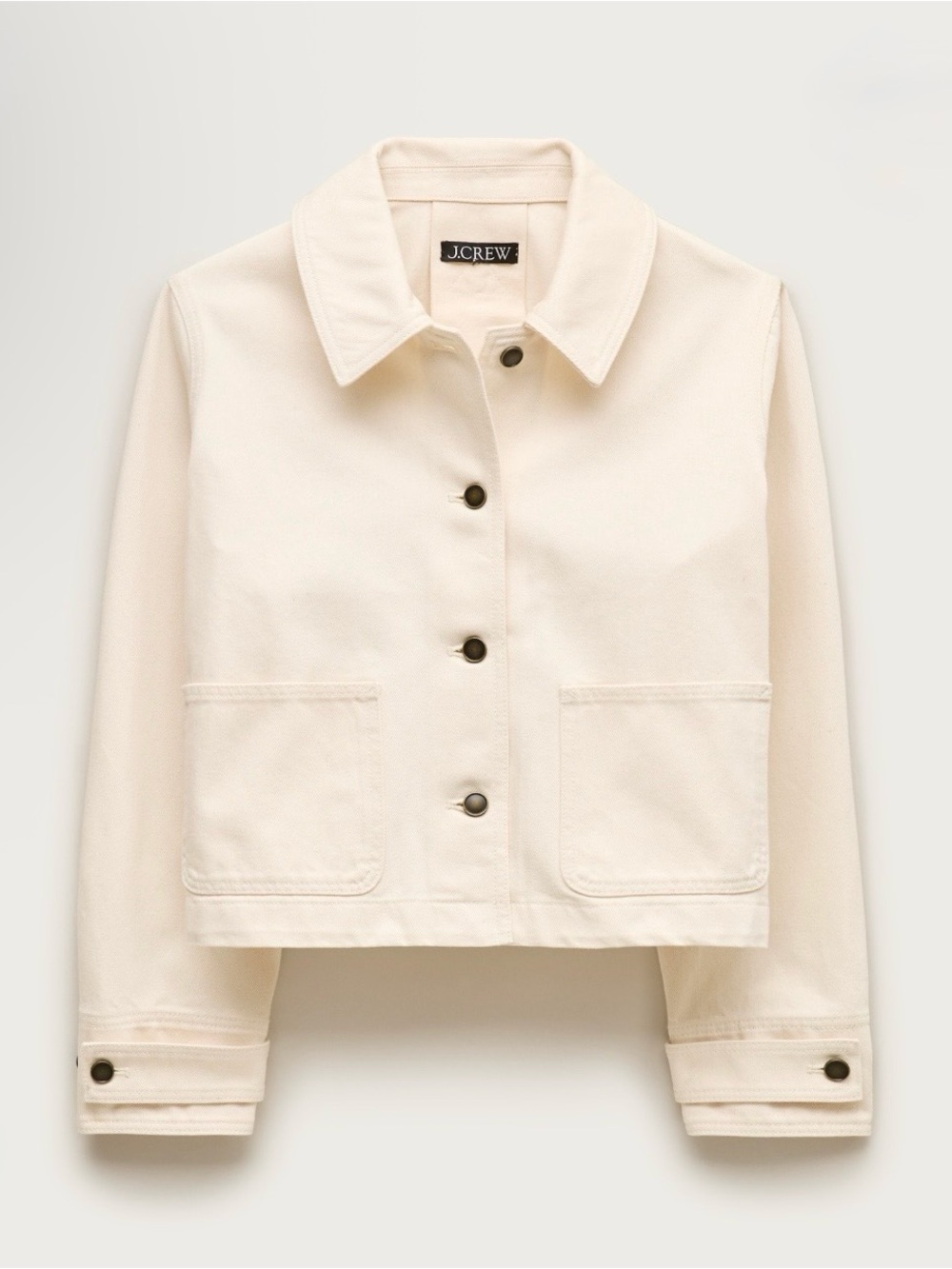 J. Crew Cream Cropped Barn Jacket M
